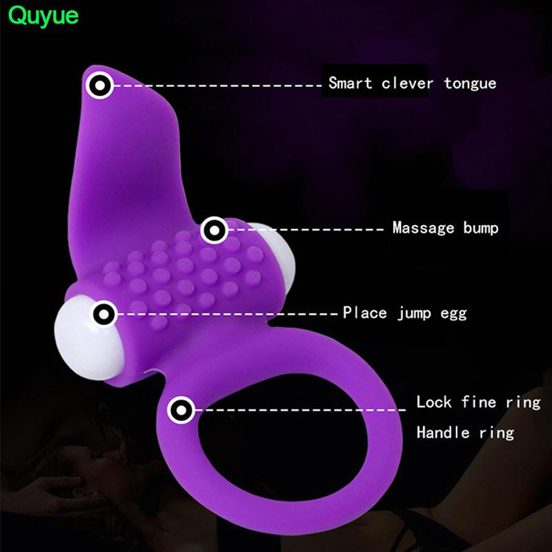 Quyue New Cock Ring Couple Dual Vibrating Penis Ring Extension Penis Sleeve Clitoral Stimulation Cockring Adult Sex Toys