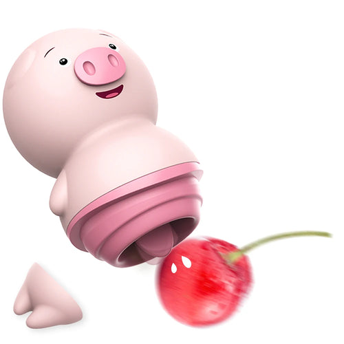 Cute Pig Tongue Licking Vibrator Vagina Clitoris Stimulator 6 Modes Nipple Massager Sex Toys